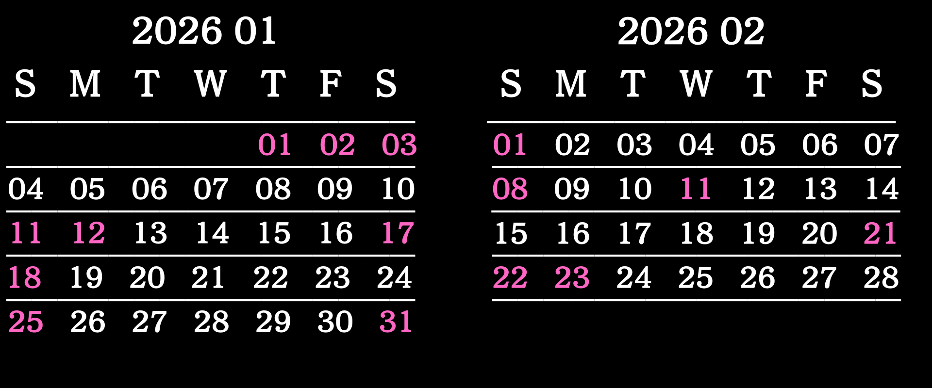営業カレンダー
